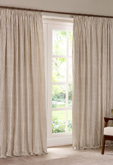 Hebden Pencil Pleat, Natural - Ready Made Curtains